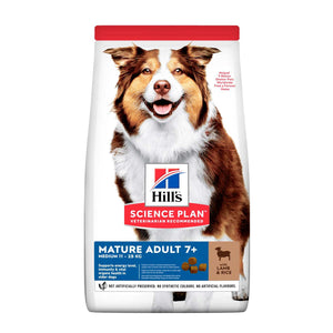 Hill's Science Plan Medium Mature Adult Dog Food lamb and rice 12kg