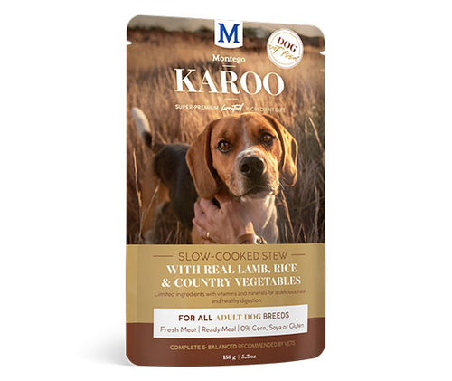 Montego Karoo real lamb , rice and country vegetable pouch 150g