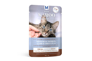 Montego Karoo real ostrich,lamb and green peas cat pouch 85g