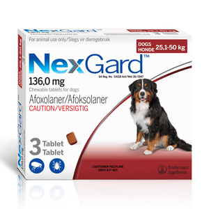 NexGard 25.1-50Kg (select single or box of 3)