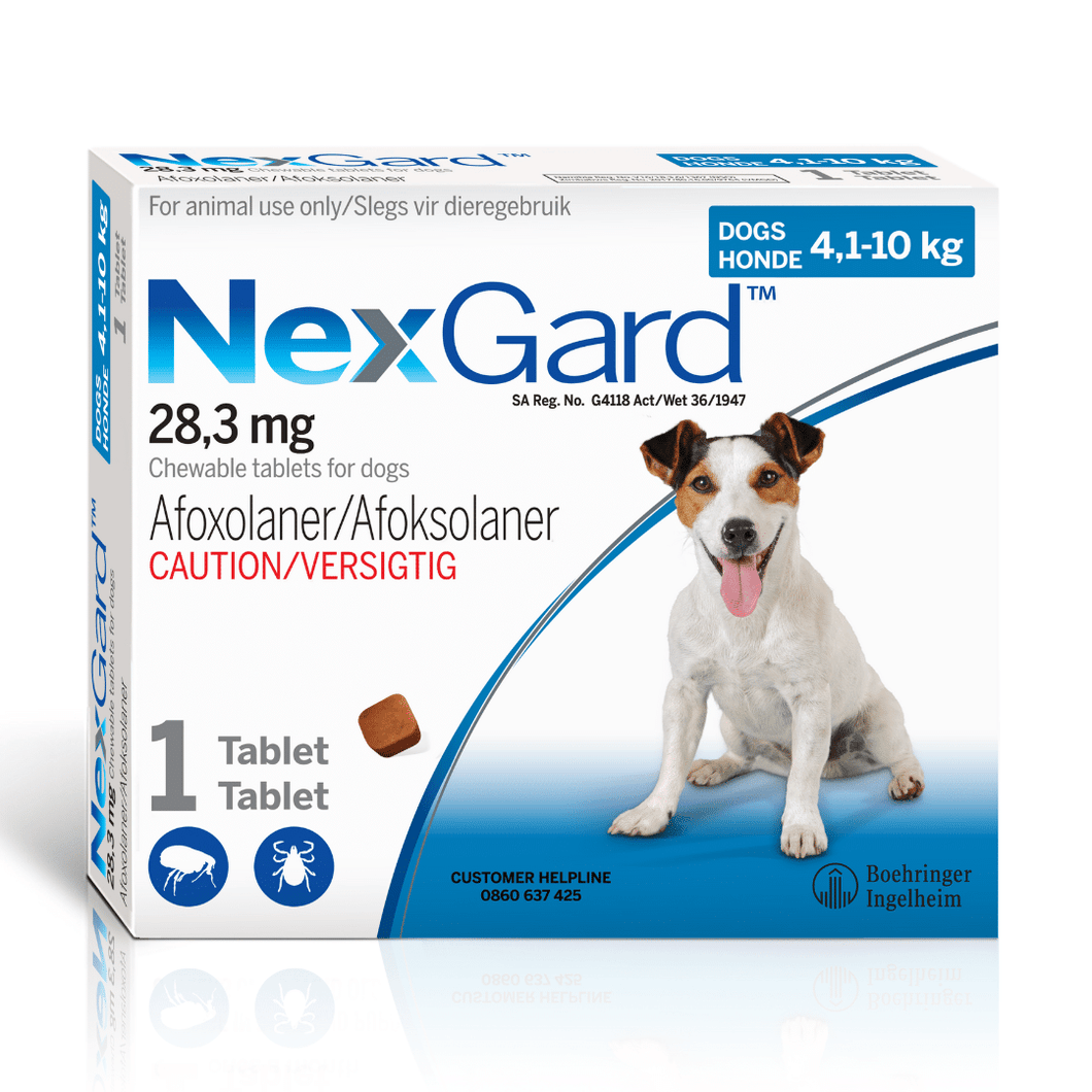 NexGard 4.1-10Kg (select single or box of 3)