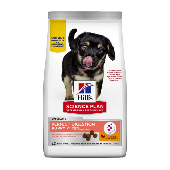 Hill's Science Plan Perfect Digestion Medium Puppy Food chicken and brown rice (select size for price)
