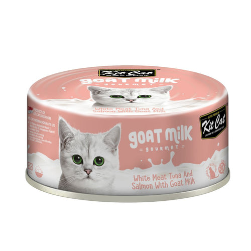 Kit Cat White Meat Tuna Flakes & Salmon with Goat’s Milk Wet Cat Food