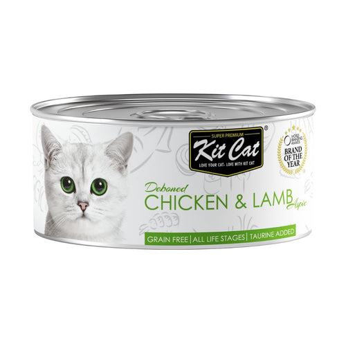 Kit Cat Deboned Chicken & Lamb Aspic Canned Toppers Wet Cat Food 80g