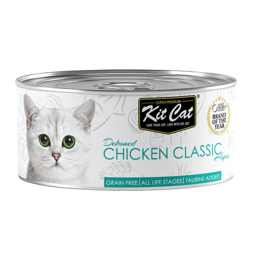 Kit Cat Deboned Chicken Classic Aspic Canned Toppers Wet Cat Food 80g