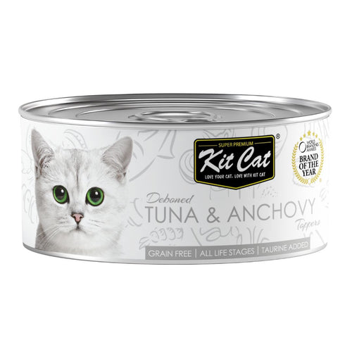 Kit Cat Deboned Tuna & Anchovy Aspic Canned Toppers Wet Cat Food 80g