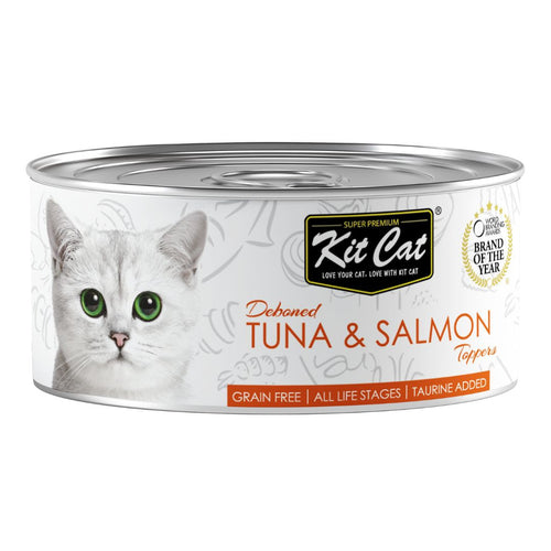 Kit Cat deboned tuna and salmon topper 80g