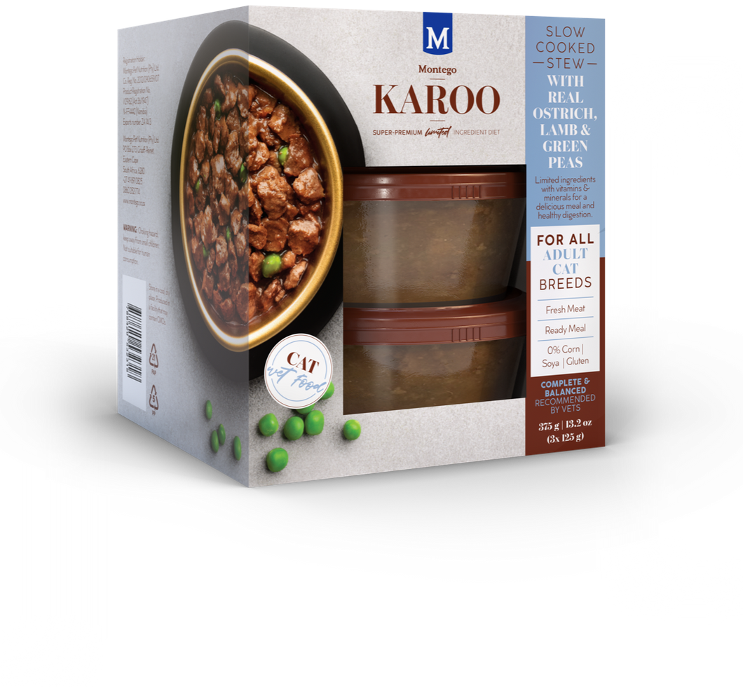 Karoo Adult Cat Wet food Ostrich And Lamb 375G