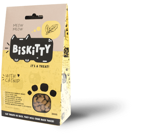 Biskitty cat biscuit treats with catnip 200g