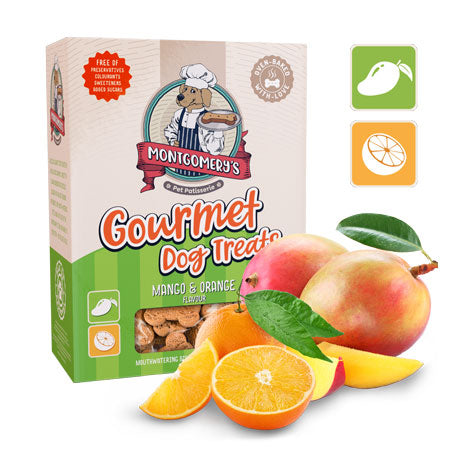 Montgomerys gourmet dog treats mango and orange 1kg