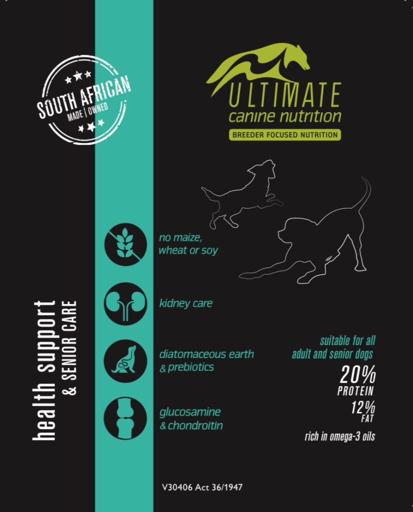Ultimate Canine Nutrition Senior and Health support (select size for price)