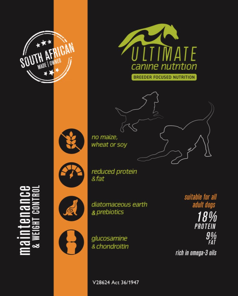 Ultimate Canine Nutrition maintenance (select size for price)