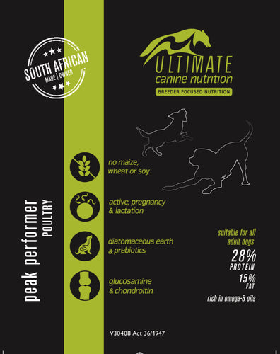 Ultimate canine nutrition Peak performer (select size for price)